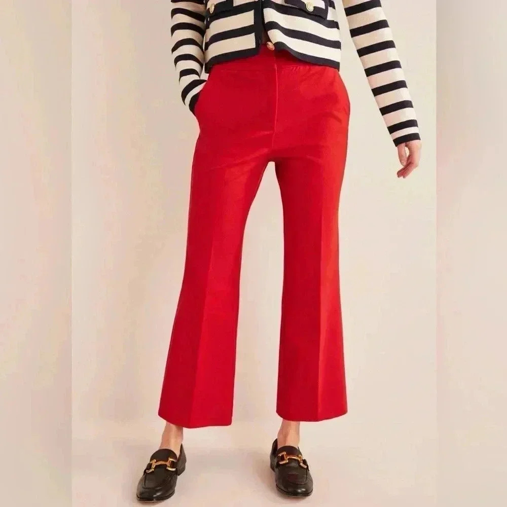 Boden Cropped Flare Trousers Women Sz 6R Business Casual Academia